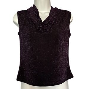 Holiday sparkly sleeveless purple top